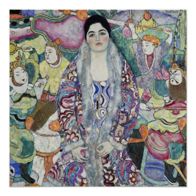 Gustav Klimt's Portrait of Friederike Maria  Poster (Front)