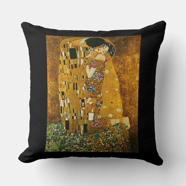 Gustav Klimt's "The Kiss" Art Pillow (Front)