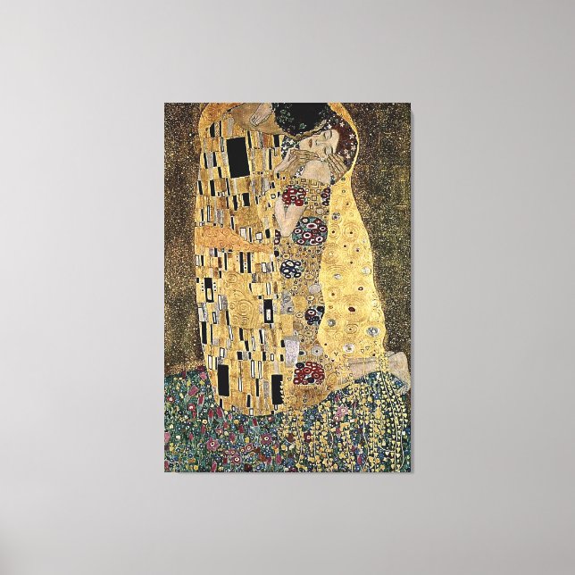 Gustav Klimt's The Kiss (circa 1908) Canvas Print (Front)