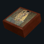 Gustav Klimt's The Kiss (circa 1908) Jewelry Box<br><div class="desc">A classic artwork that has passed into the public domain and makes wonderful gifts and other products. One of Gustav Klimt's most famous works, The Kiss features prominent use of gold leaf, and was inspired by the ornate style of ancient mosaics. Klimt (1862-1918) was one of the primary members of...</div>