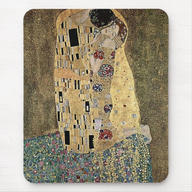 Gustav Klimt's The Kiss (circa 1908) Mouse Pad (Front)