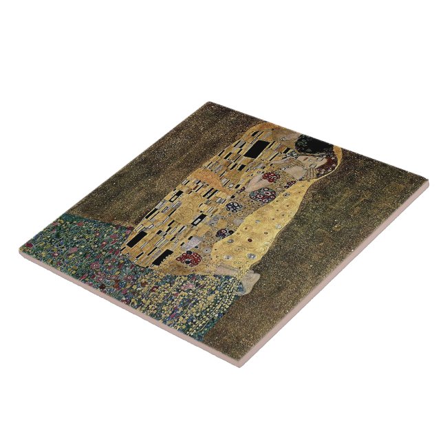 Gustav Klimt's The Kiss (circa 1908) Tile (Side)