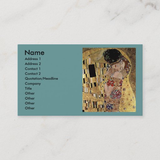 Customizable Gustav Klimt's The Kiss Detail (circa 1908) Business Card Templates
