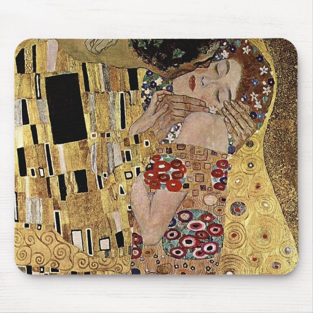 Gustav Klimt's The Kiss Detail (circa 1908) Mouse Pad (Front)