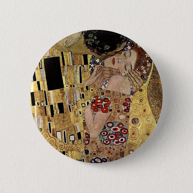 Gustav Klimt's The Kiss Detail (circa 1908) Pinback Button (Front)