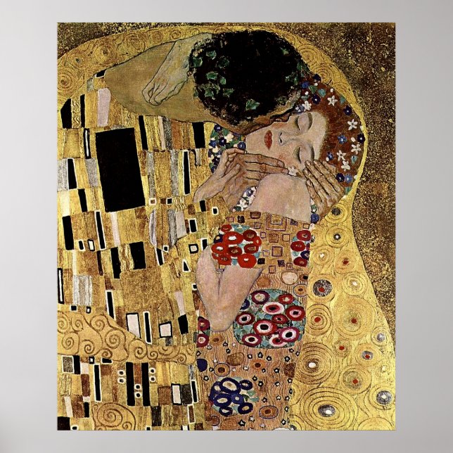 Gustav Klimt's The Kiss Detail (circa 1908) Poster (Front)