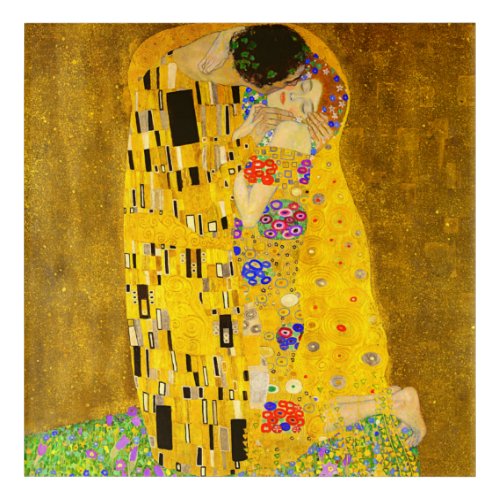 Gustav Klimts The Kiss famous painting   Acrylic Print
