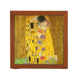 Gustav Klimt's The Kiss famous painting. Desk Organizer