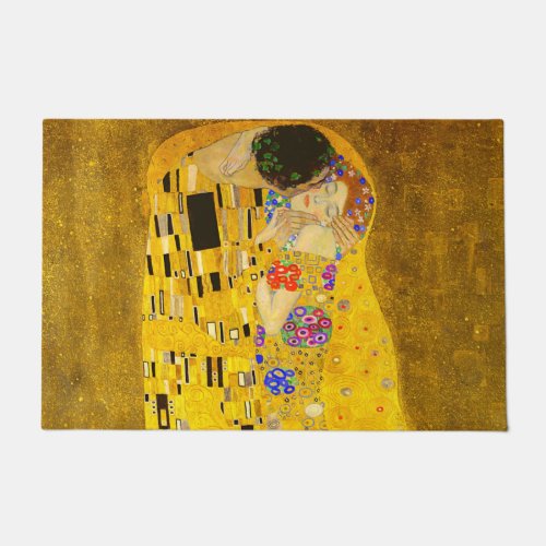 Gustav Klimts The Kiss famous painting Doormat