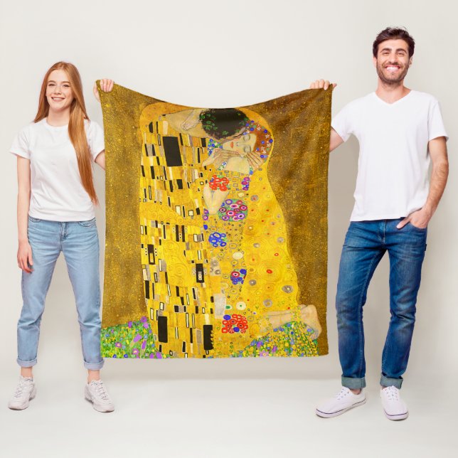 Gustav Klimt's The Kiss famous painting Fleece Blanket (In Situ)