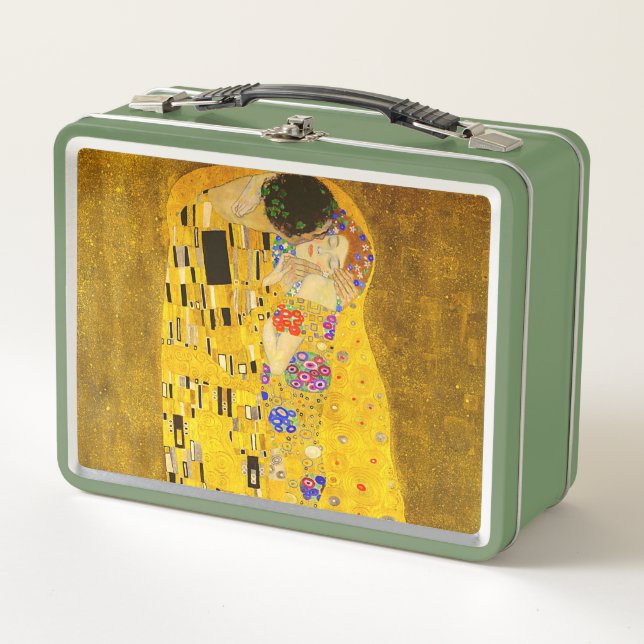 Gustav Klimt's The Kiss famous painting Metal Lunch Box (Front)