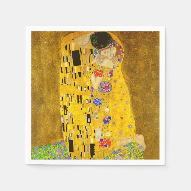 Gustav Klimt's The Kiss famous painting Napkins (Front)