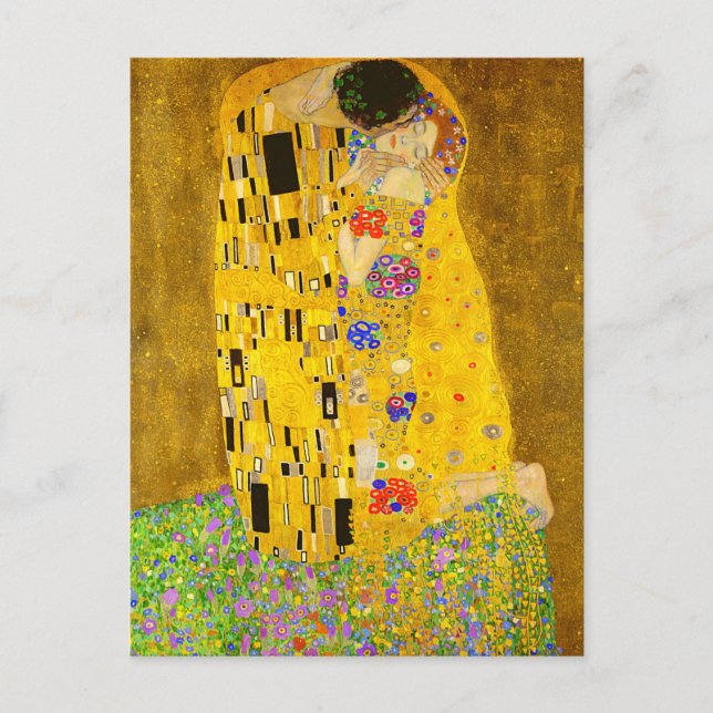 Gustav Klimt's The Kiss famous painting.  Postcard (Front)