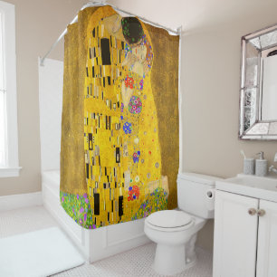 Gustav Klimt's The Kiss famous painting Shower Curtain
