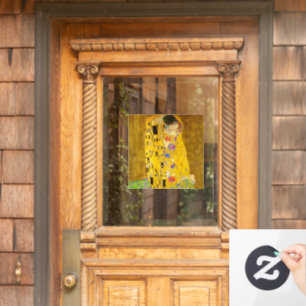 Gustav Klimt's The Kiss famous painting. Window Cling