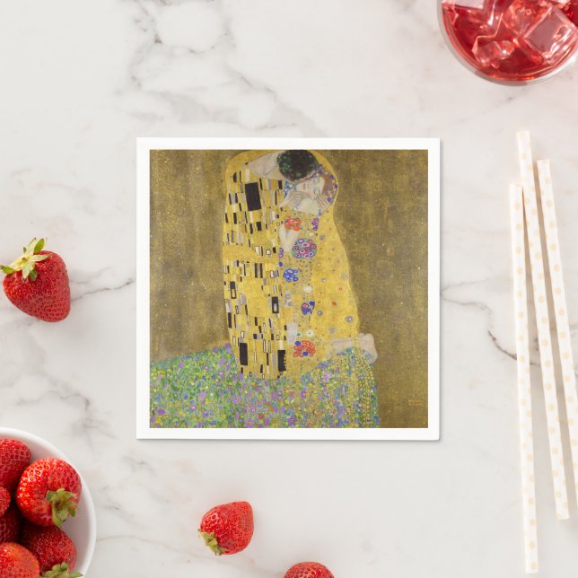 Gustav Klimt's The Kiss Painting Art  Napkins (Insitu)