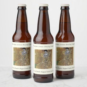 Gustav Klimt's The Lady in Gold, Adele Bloch-Bauer Beer Bottle Label