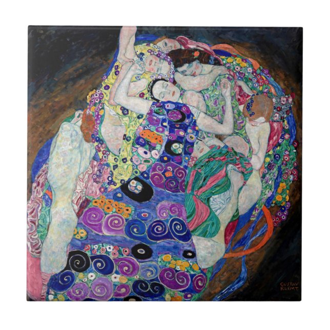 Gustav Klimt's The Virgin - Timeless Elegance on Ceramic Tile (Front)