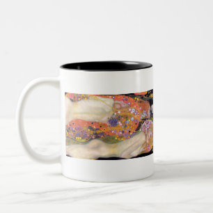 Gustav Klimt's Water Serpents II famous painting Two-Tone Coffee Mug