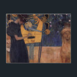 Gustav Kllimt Harp Music Post Card<br><div class="desc">Klimt Harp Music post card. Oil Painting completed in 1895. Gustav Klimt’s beautiful love of a harpist. Great for fans of Austrian symbolism,  art nouveau,  allegorical painting,  Klimt,  and fine art.</div>