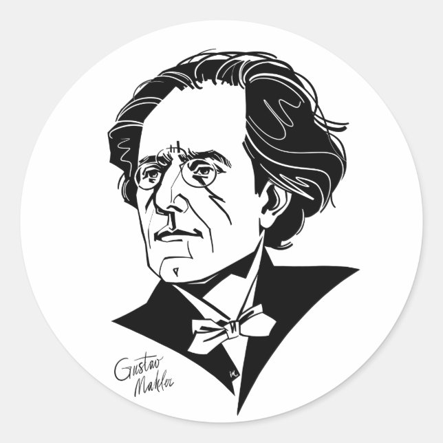 Gustav Mahler Classic Round Sticker (Front)
