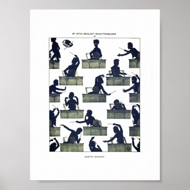 Gustav Mahler Silhouette by Otto Böhler Poster (Front)