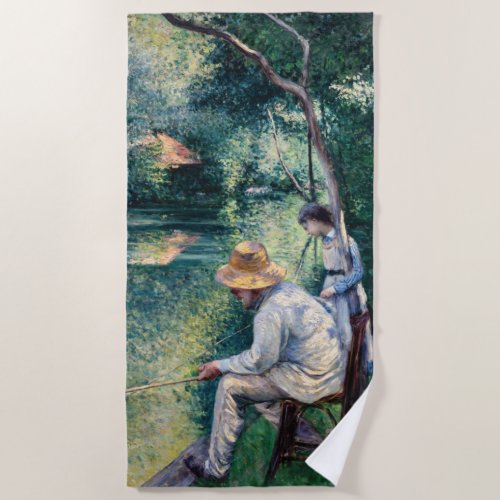 Gustave Caillebotte _ Angling Beach Towel