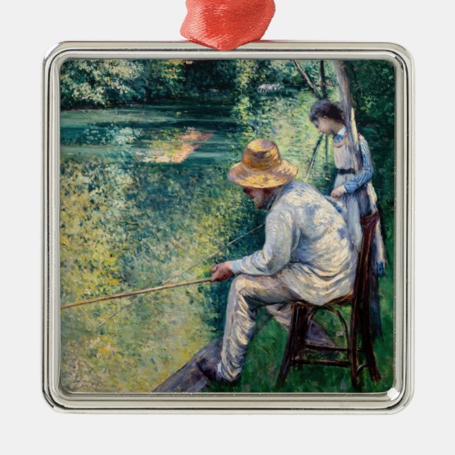 Gustave Caillebotte - Angling Metal Ornament (Front)