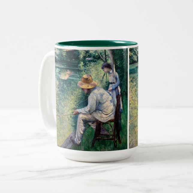 Gustave Caillebotte - Angling Two-Tone Coffee Mug (Front Left)