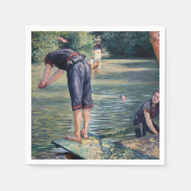 Gustave Caillebotte - Bathers, Bank of the Yerres Napkins (Front)