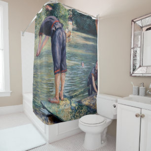 Gustave Caillebotte - Bathers, Bank of the Yerres Shower Curtain
