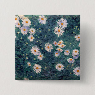 Gustave Caillebotte - Bed of Daisies, Detail Button