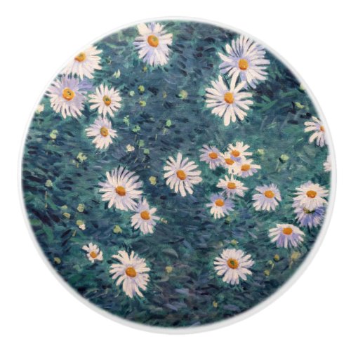 Gustave Caillebotte _ Bed of Daisies Detail Ceramic Knob