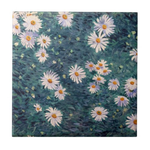 Gustave Caillebotte _ Bed of Daisies Detail Ceramic Tile