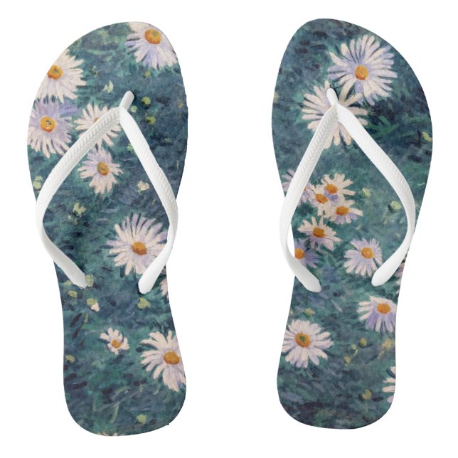 Gustave Caillebotte - Bed of Daisies, Detail Flip Flops (Footbed)