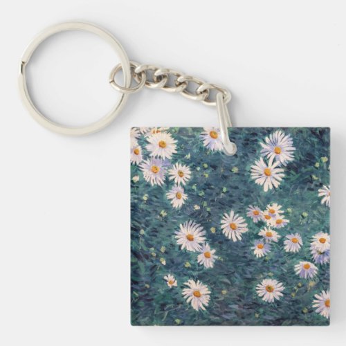 Gustave Caillebotte _ Bed of Daisies Detail Keychain