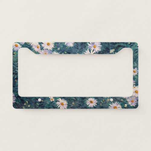Gustave Caillebotte _ Bed of Daisies Detail License Plate Frame