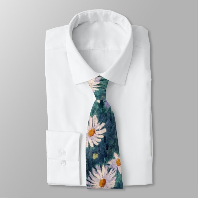 Gustave Caillebotte - Bed of Daisies, Detail Neck Tie (Tied)