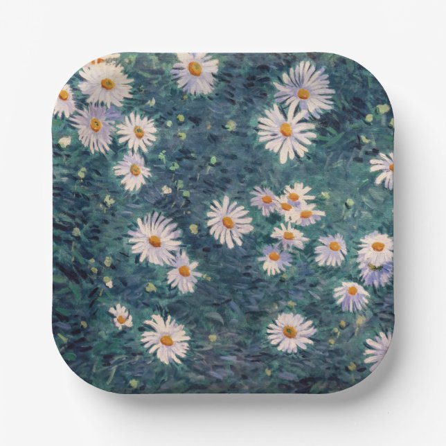 Gustave Caillebotte - Bed of Daisies, Detail Paper Plates (Front)