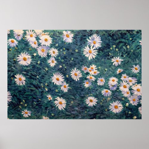 Gustave Caillebotte _ Bed of Daisies Detail Poster