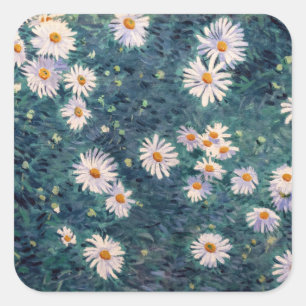 Gustave Caillebotte - Bed of Daisies, Detail Square Sticker