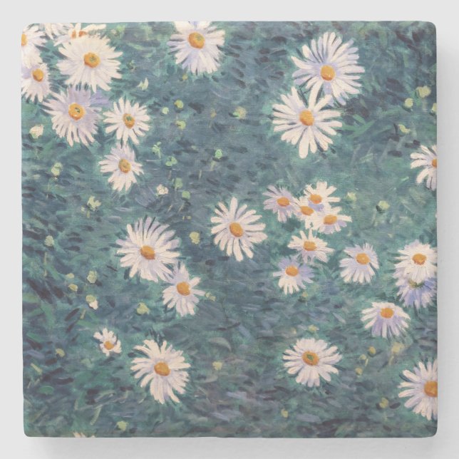 Gustave Caillebotte - Bed of Daisies, Detail Stone Coaster (Front)