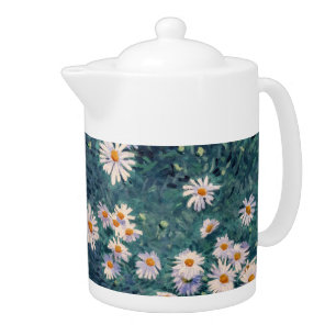 Gustave Caillebotte - Bed of Daisies, Detail Teapot