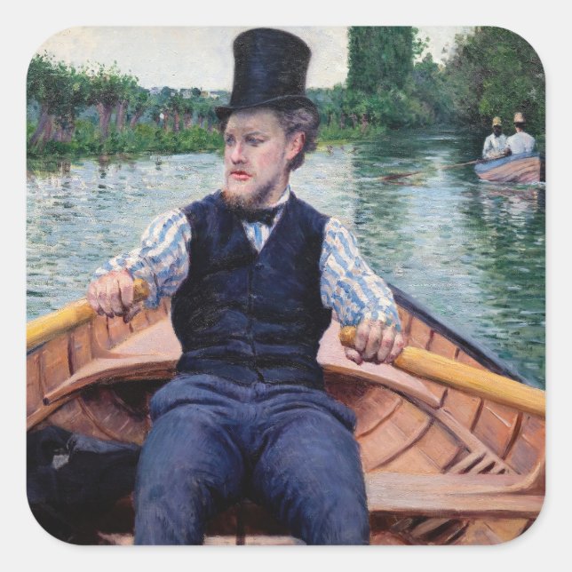 Gustave Caillebotte - Boating Party Square Sticker (Front)