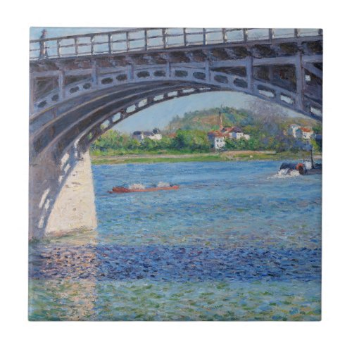 Gustave Caillebotte _ Bridge at Argenteuil  Seine Ceramic Tile