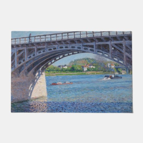 Gustave Caillebotte _ Bridge at Argenteuil  Seine Doormat