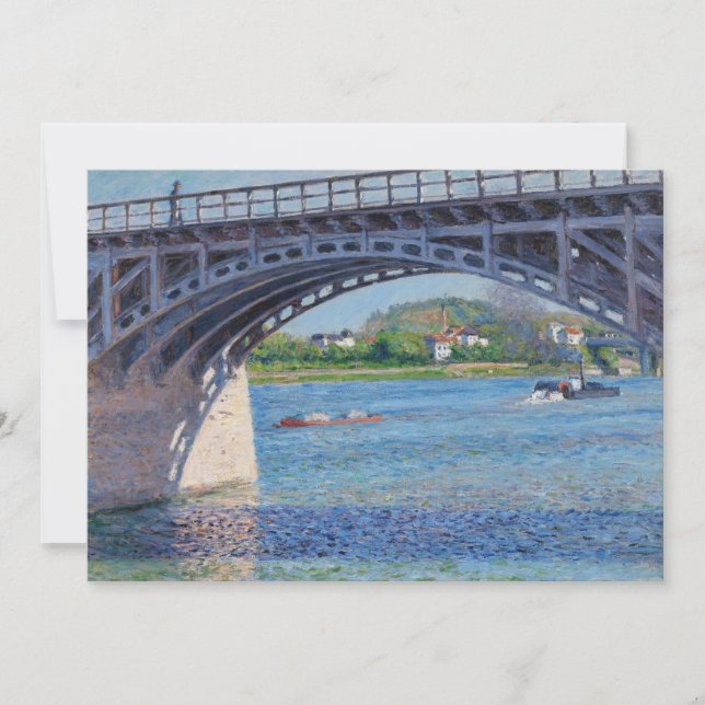 Gustave Caillebotte - Bridge at Argenteuil & Seine Invitation (Front)