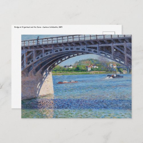 Gustave Caillebotte _ Bridge at Argenteuil  Seine Postcard
