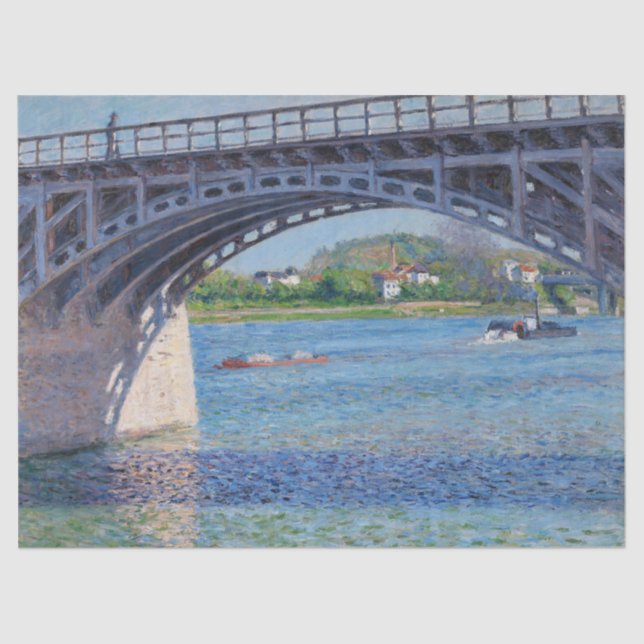 Gustave Caillebotte - Bridge at Argenteuil & Seine Tissue Paper (Front)