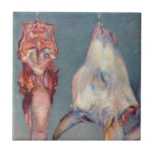 Gustave Caillebotte _ Calfs Head and Ox Tongue Ceramic Tile